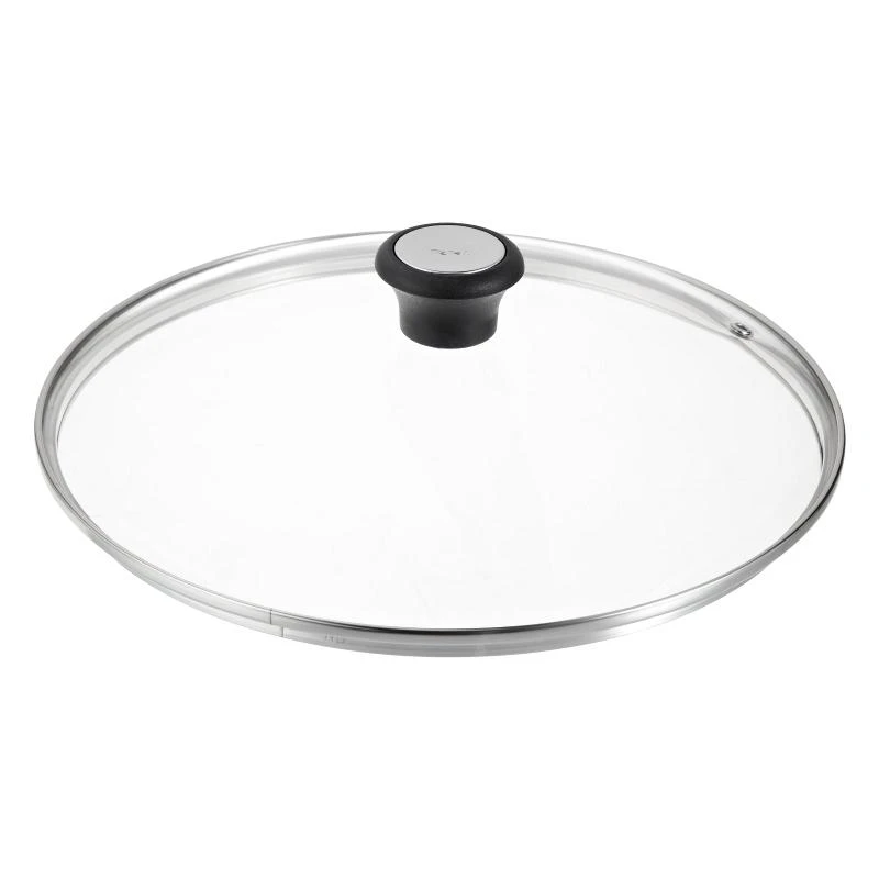 Tefal stiklinis 28 cm dangtis su juoda rankena