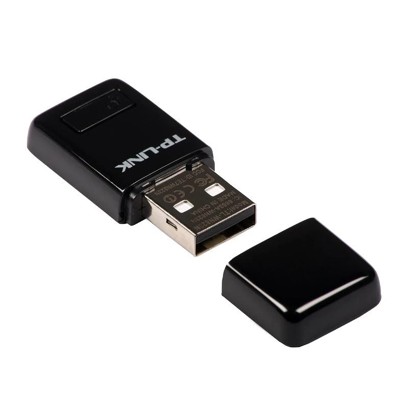 TP-LINK N300 WLAN Mini-USB adapteris, 2,4 GHz, 802.11b/g/n, QSS mygtukas, Autorun įrankis, palaiko Windows XP/Vista/7/8 ir MacOS