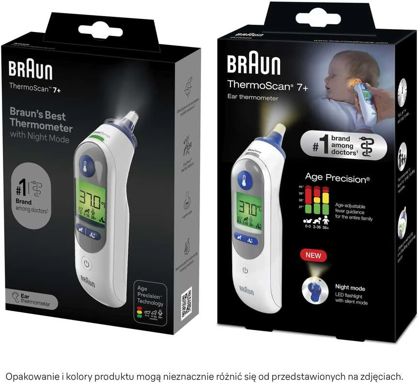 Braun IRT6525 Thermoscan 7+ ausų termometras su naktiniu režimu