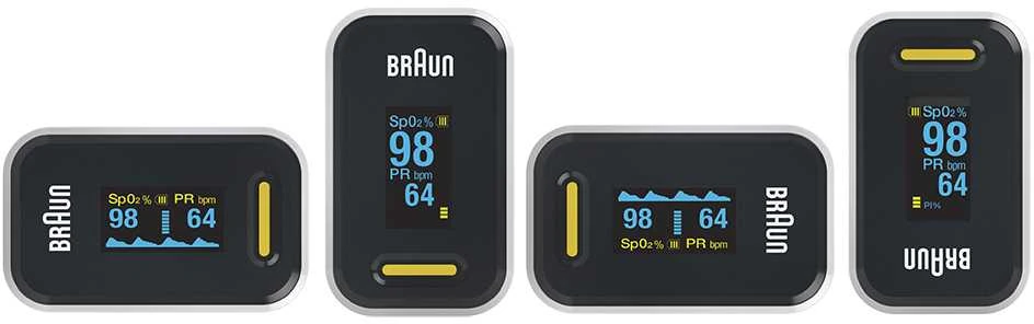 Braun YK-81CEU pulse oximeter Juodas, Nerūdijantis plienas