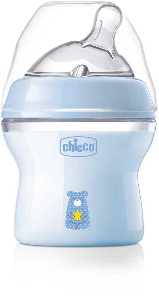 Chicco NaturalFeeling plastikinis buteliukas mėlynas 150 ml 0m+