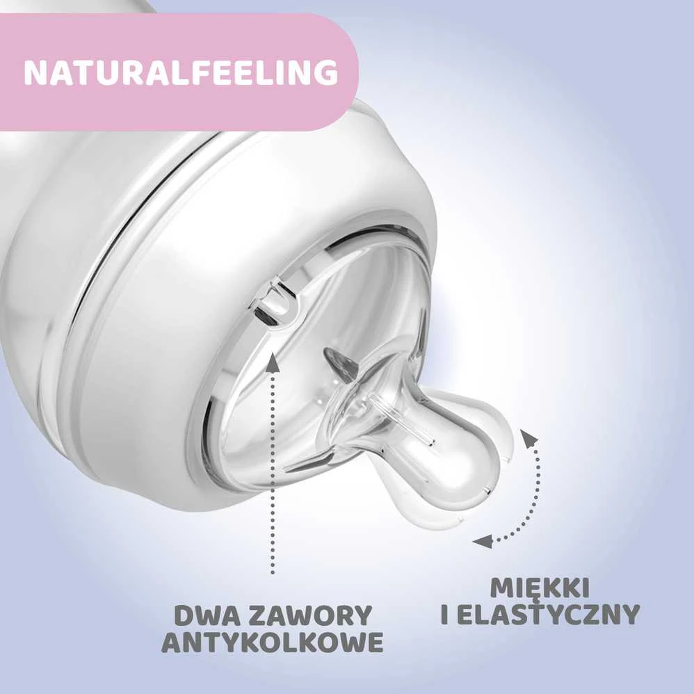 Chicco NaturalFeeling silikoninis buteliukas kūdikiui 330ml 6M+