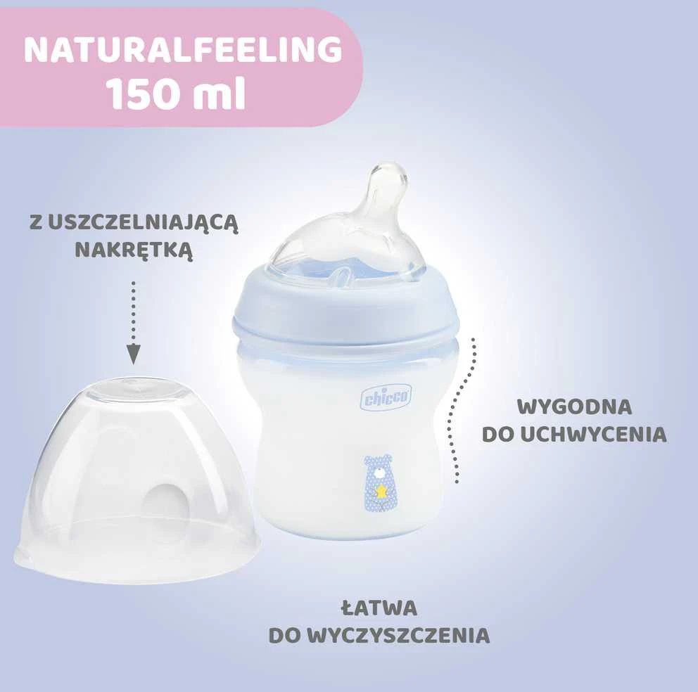 Chicco NaturalFeeling buteliukas su diagramos elementais