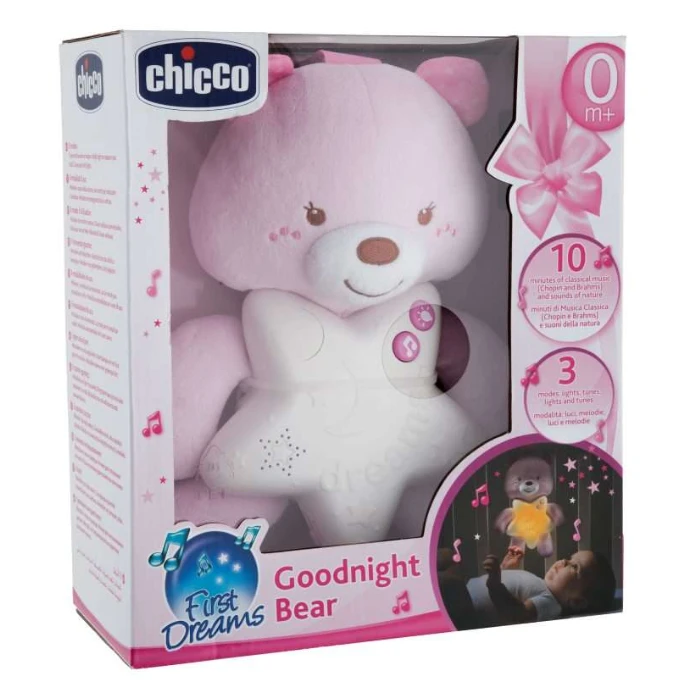 CHICCO meškutis „Saldžių sapnų“, rožinis, 0M+