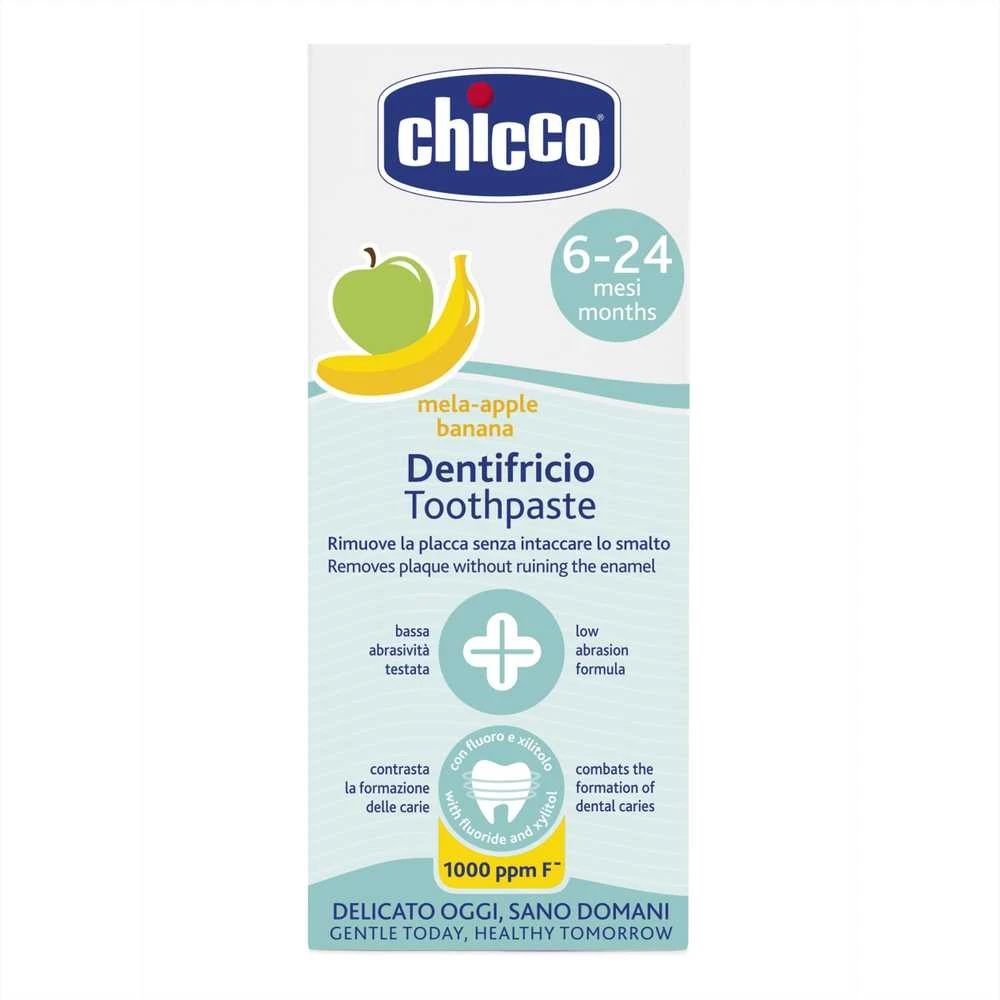 Chicco Dantų pasta vaikams nuo 6 mėn., bananų-obuolių skonio, 50ml