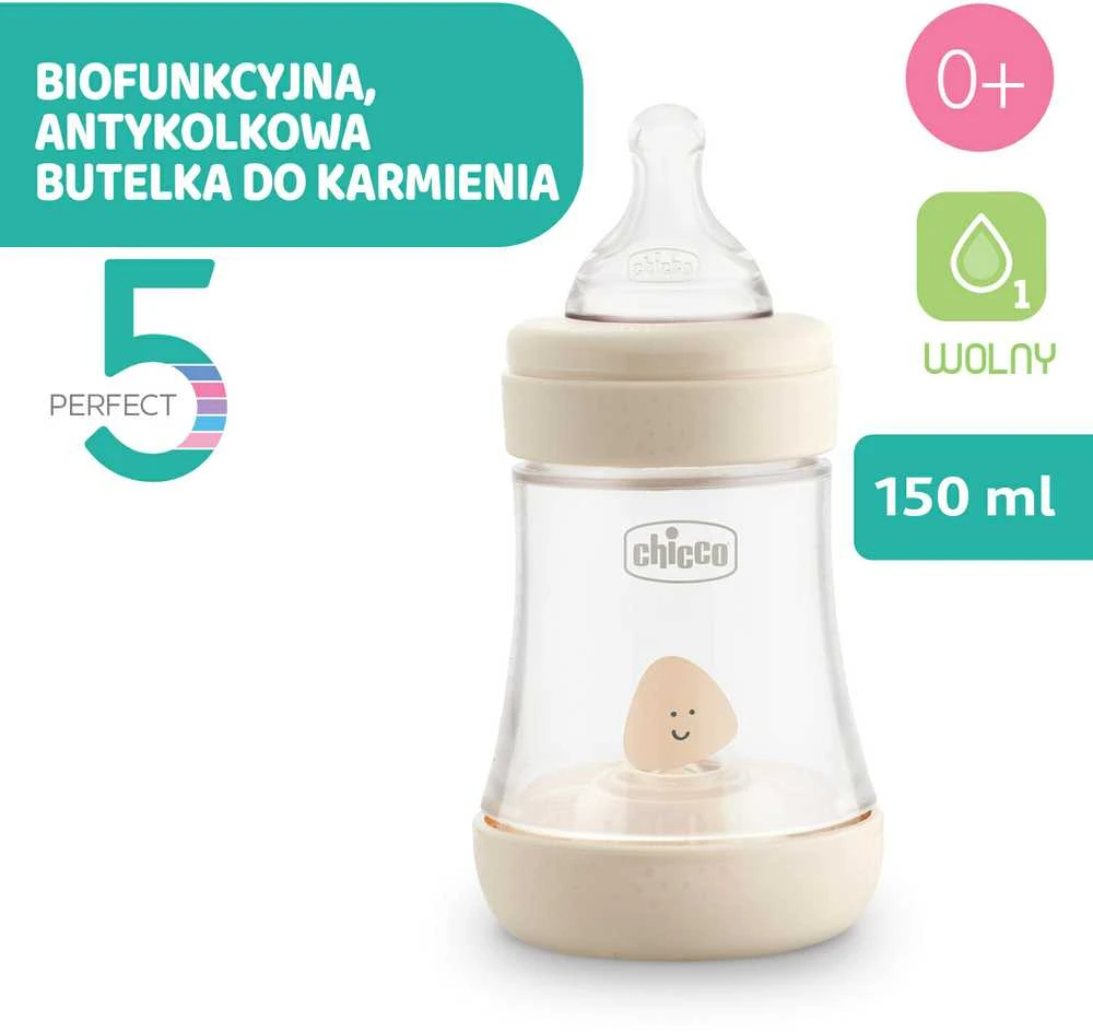 CHICCO Perfect 5 maitinimo buteliukas 150ml., neutralus