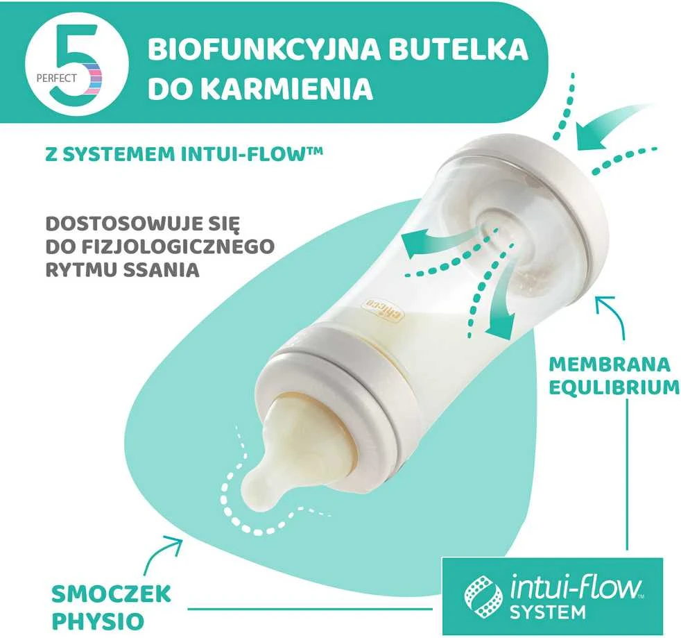 "Chicco" buteliukas Perfect5 0M+150ml rožinis silikoninis