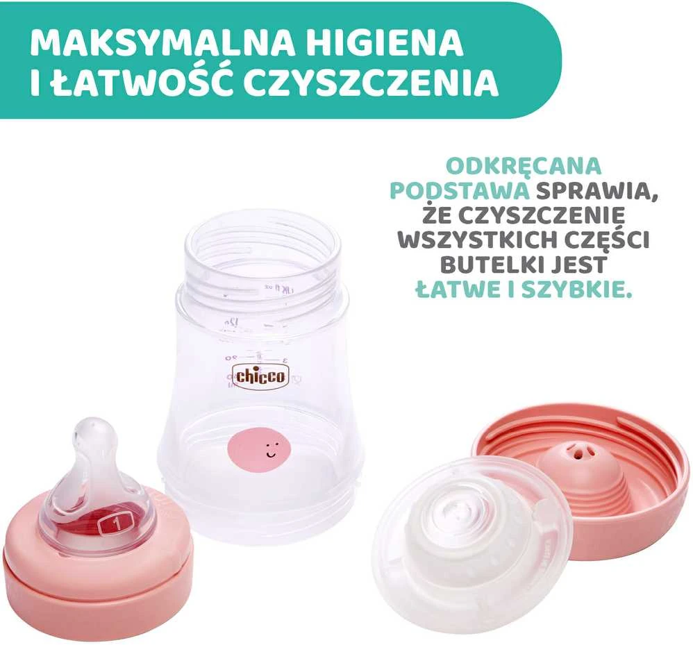 "Chicco" buteliukas Perfect5 0M+150ml rožinis silikoninis