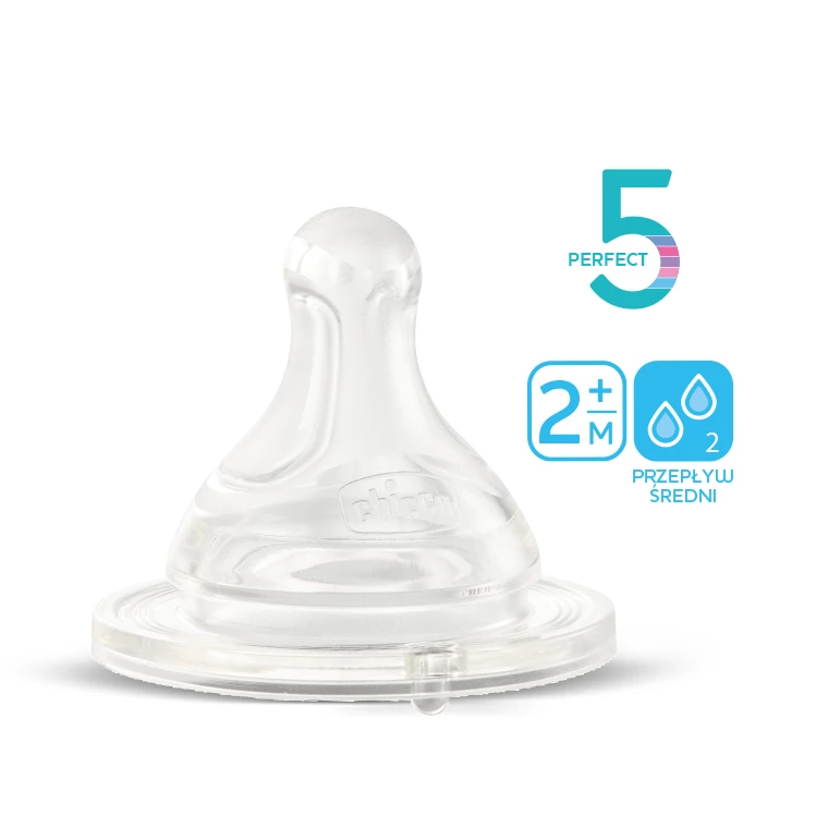Chicco Tetina Physio 2m+ Silicona F/ Medium 2U silikoninė soskė buteliukui