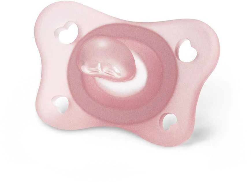 Chicco PhysioForma Mini minkštas silikoninis čiulptukas čiulptukas 2-6 mėnesių 2 vienetai baltos ir rožinės spalvos