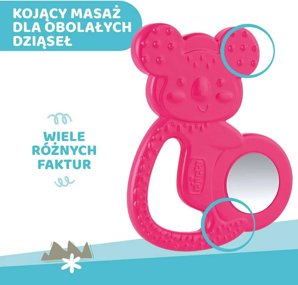 CHICCO 00028150100000 nerūdijančio plieno koala kramtukas 4m+ mergaitė