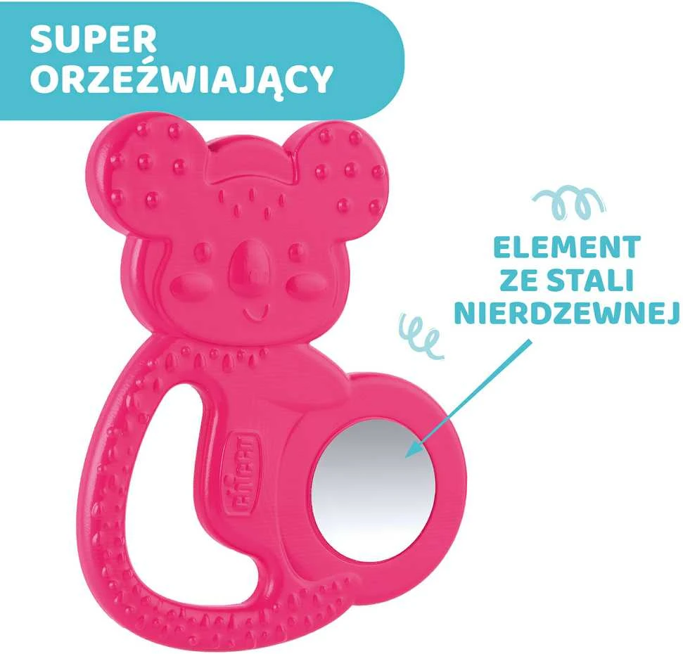 CHICCO 00028150100000 nerūdijančio plieno koala kramtukas 4m+ mergaitė