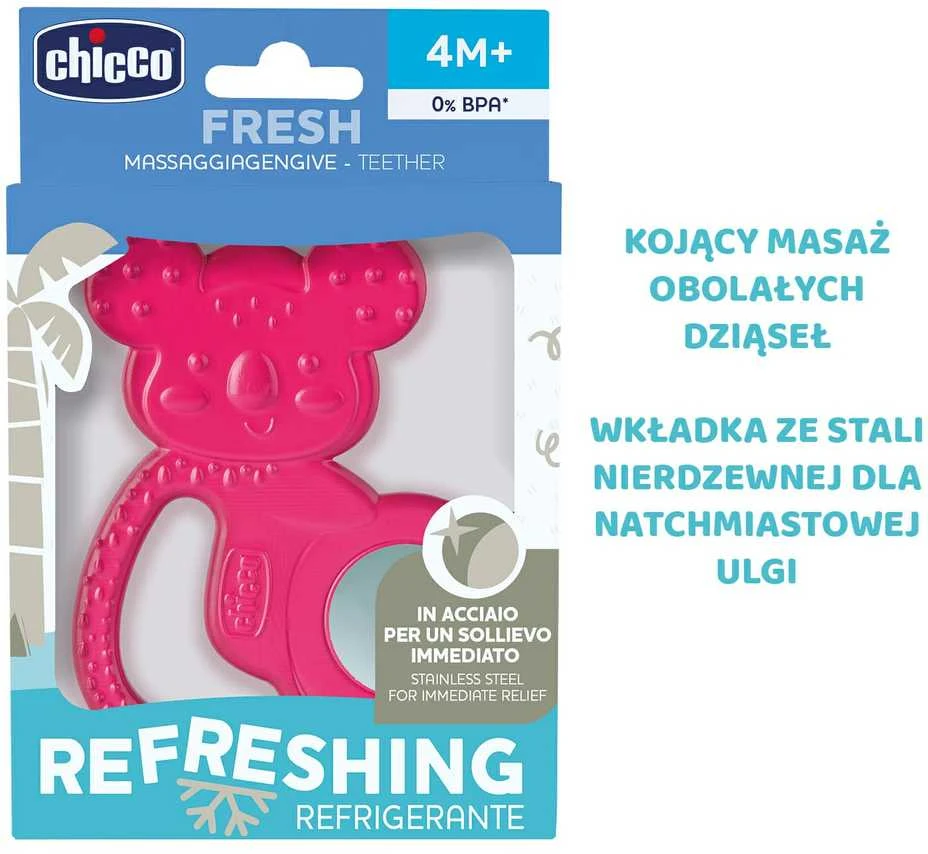 CHICCO 00028150100000 nerūdijančio plieno koala kramtukas 4m+ mergaitė