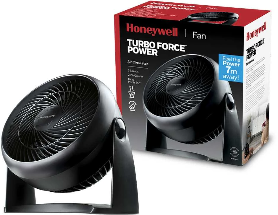 Honeywell HT900E4, Buitinis mentinis ventiliatorius, Juoda, Grindys, Sienas, 39 dB, 18 cm, 740 m³/h