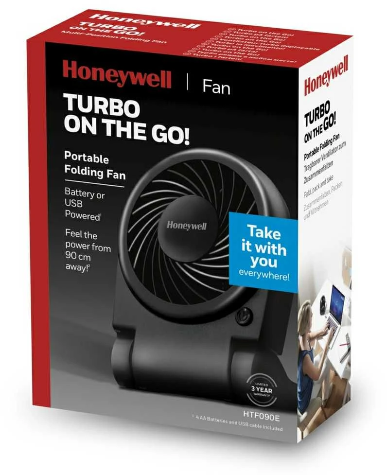 Nešiojamas belaidis Ventiliatorius 3in1 Honeywell Turbo on the Go HTF090E