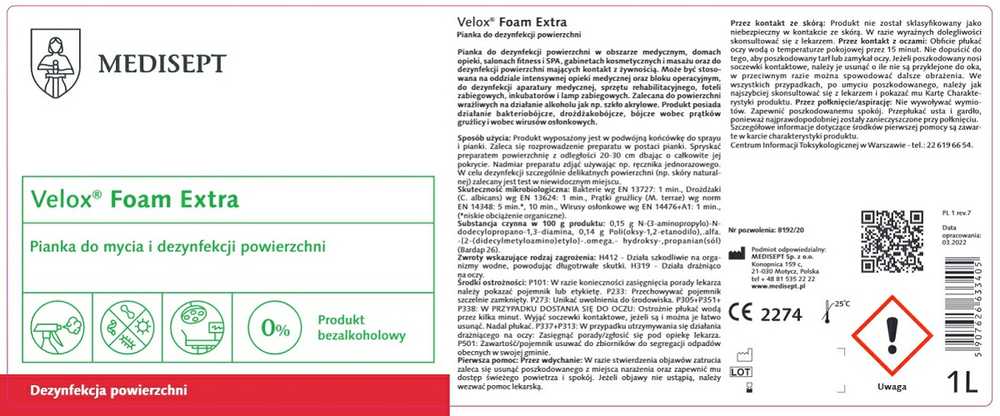 Habys Medisept – Velox Foam Extra 5 l