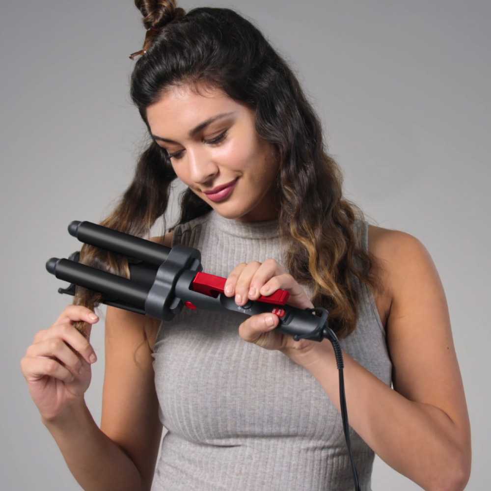 REVLON plaukų bangų formavimo žnyplės su 3 dideliais voleliais, iki 190 °C, RVIR3056UKE