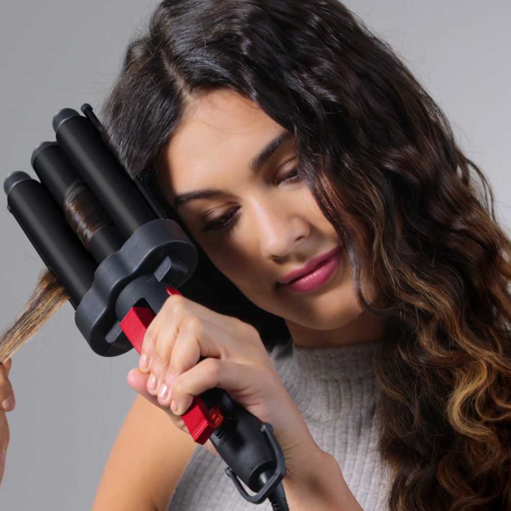 REVLON plaukų bangų formavimo žnyplės su 3 dideliais voleliais, iki 190 °C, RVIR3056UKE