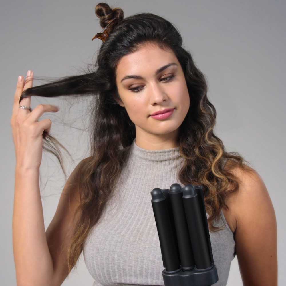 REVLON plaukų bangų formavimo žnyplės su 3 dideliais voleliais, iki 190 °C, RVIR3056UKE