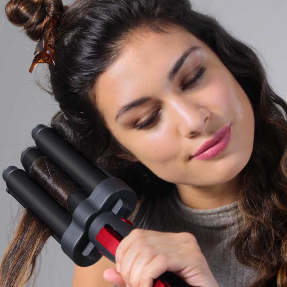REVLON plaukų bangų formavimo žnyplės su 3 dideliais voleliais, iki 190 °C, RVIR3056UKE