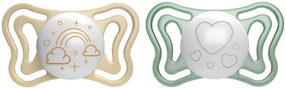 Chicco Raminantis čiulptukas lengvas silikoninis lumi 2vnt 2-6m