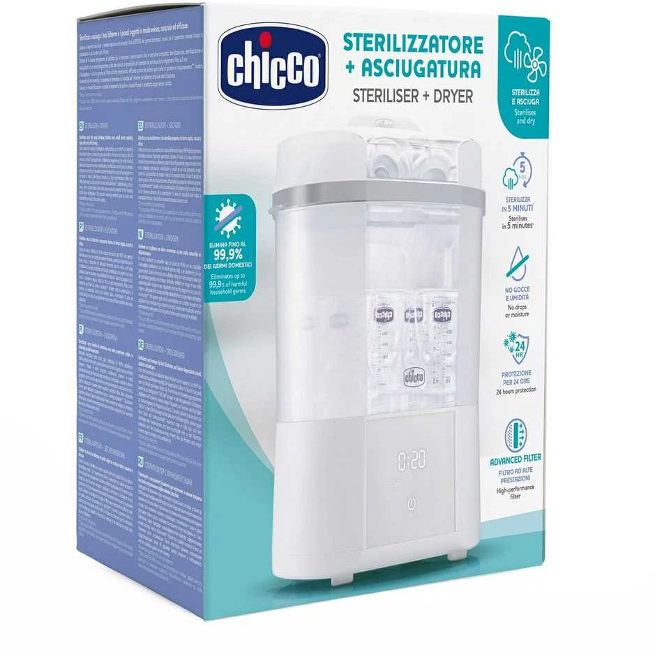 CHICCO BUTELIUKŲ STERILIZATORIUS ALL IN ONE SU DŽIOVINIMO FUNKCIJA