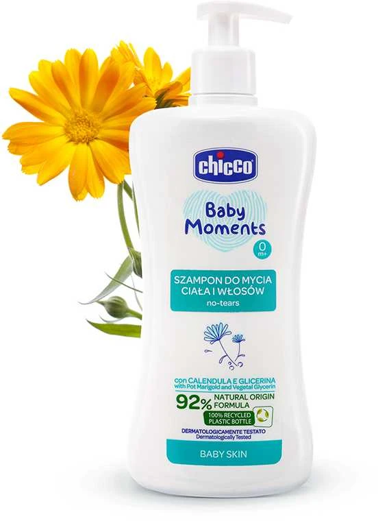 Chicco Kūno ir plaukų šampūnas Baby Moments 0m+ 500ml