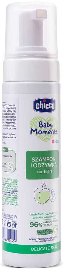 Chicco Baby Moments Kids šampūnas ir kondicionierius gležnai odai 0m+ 150ml