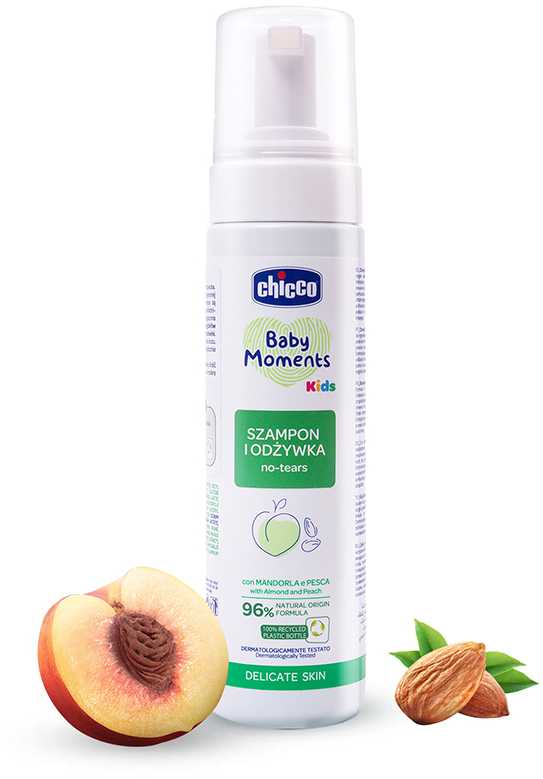 Chicco Baby Moments Kids šampūnas ir kondicionierius gležnai odai 0m+ 150ml