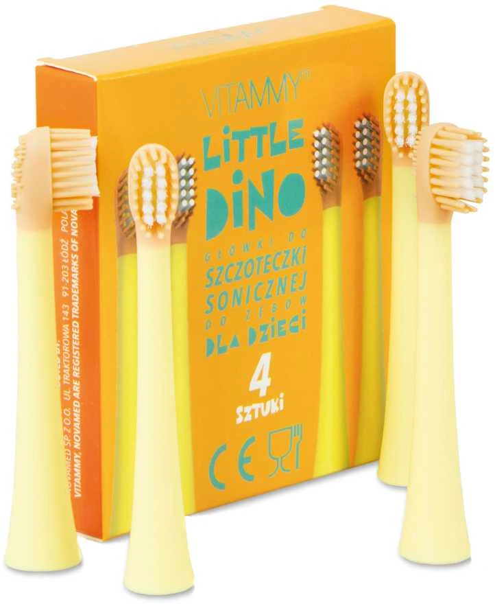 Vitammy Little Dino šepetėlių galvutės, 4 vnt. rinkinys