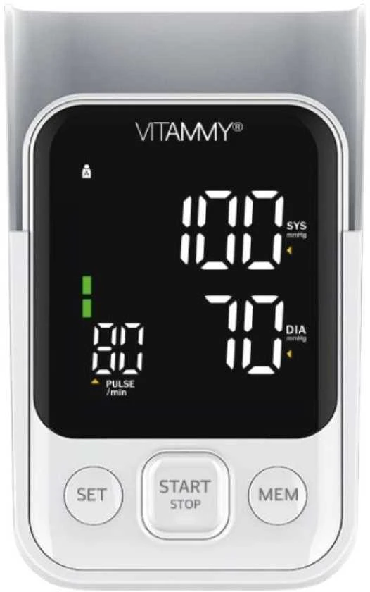 Vitammy kraujospūdžio matuoklis VITAMMY NEXT 7 Viršutinės rankos kraujospūdžio matuoklis su manžete 22-40 cm su stovu, lenkiškais pranešimais ir aukštesnio standarto manžete -: Standartinis