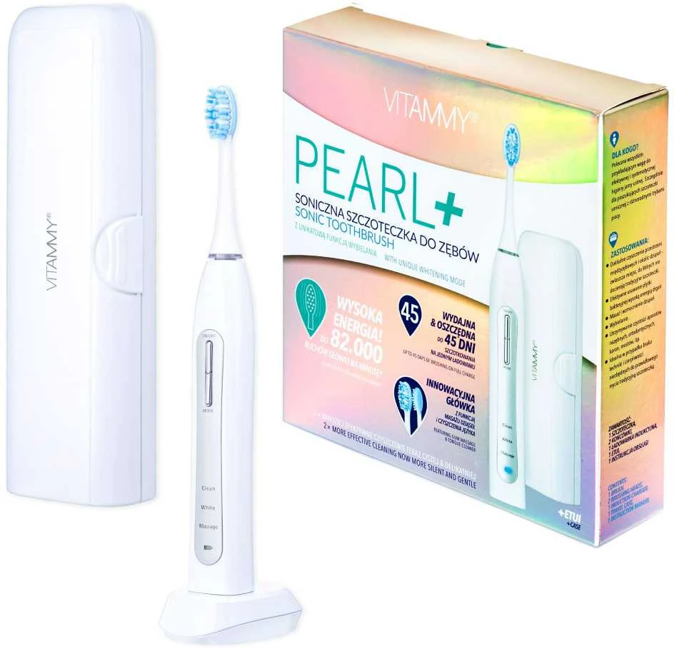 for teeth VITAMMY Pearl su etui (sonic, baltos spalvos)