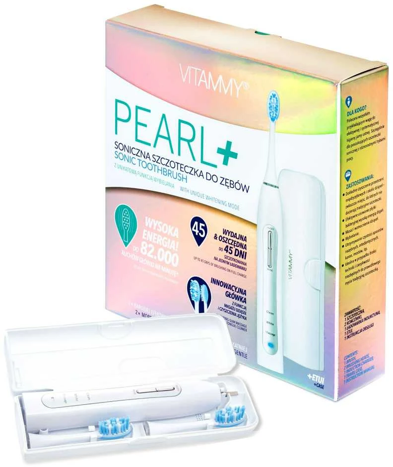 for teeth VITAMMY Pearl su etui (sonic, baltos spalvos)