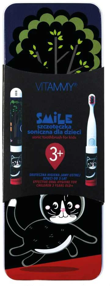 Elektrinis dantų šepetėlis VITAMMY SMILE Juodas CAT ( 3+)