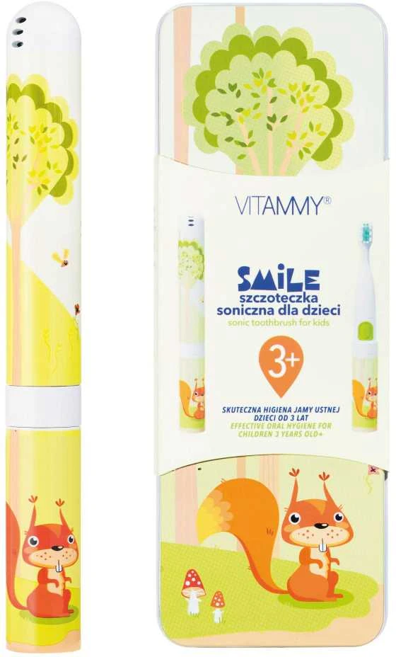 Vitammy Šypsenos voverė šepetėlis ir metalinis dėklas