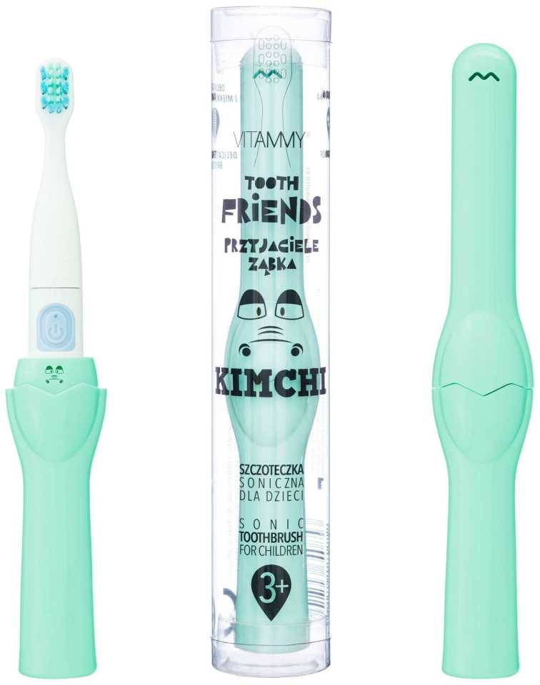 Dantų šepetėlis Šepetėlis Vitammy Tooth Friends Kimchi Žalias