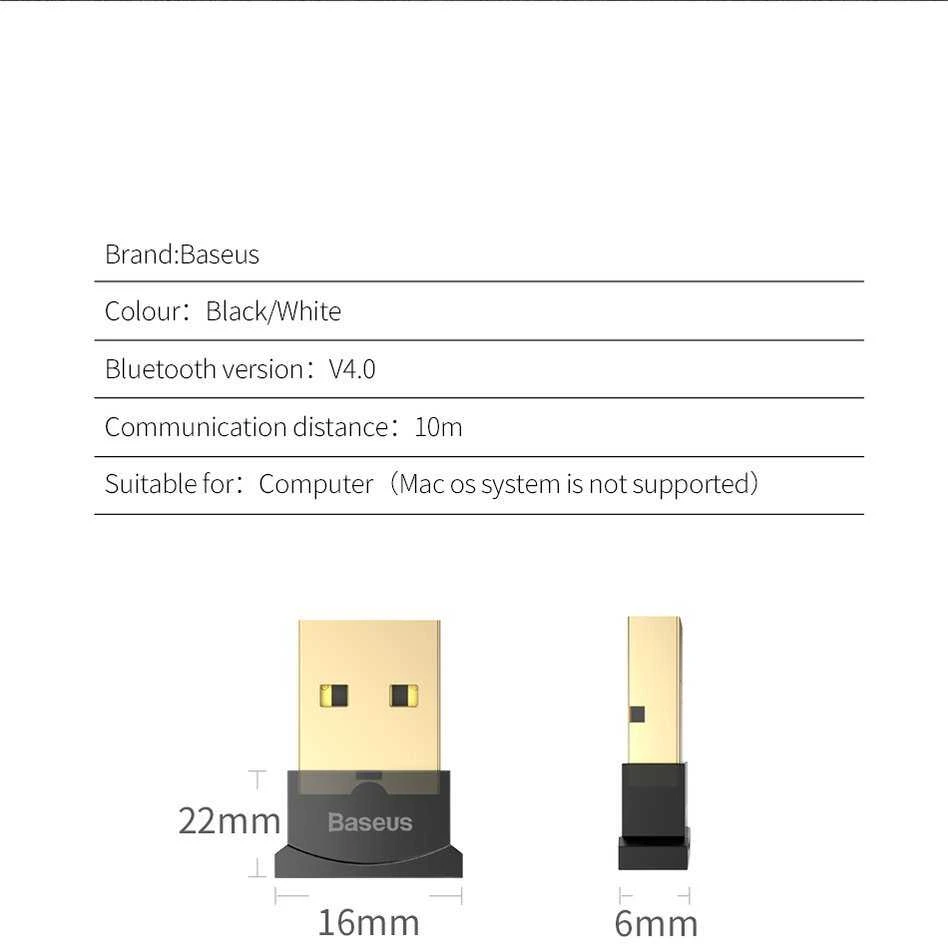 Dėklas Baseus Bluetooth 4.0 adapteris - Juodas