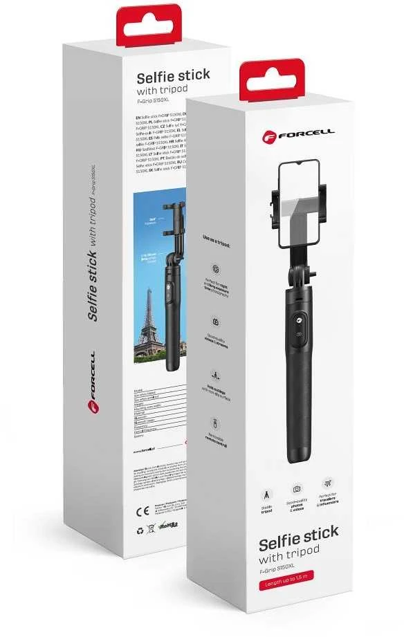 Asmenukių lazda + trikojis Forcell F-GRIP (S150XL) (Bluetooth) juoda