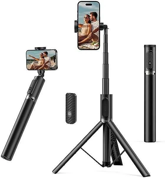Samsung C&T selfie stick + trikojis su Bluetooth nuotolinio valdymo pulteliu juodas