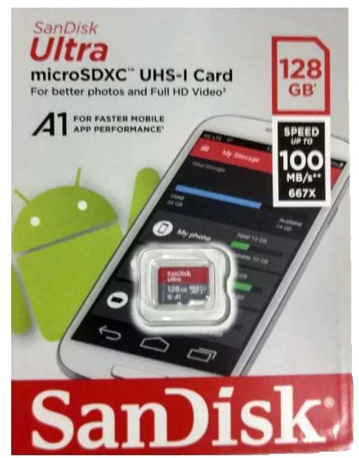 SanDisk Ultra 128GB microSD kortelės pakuotė