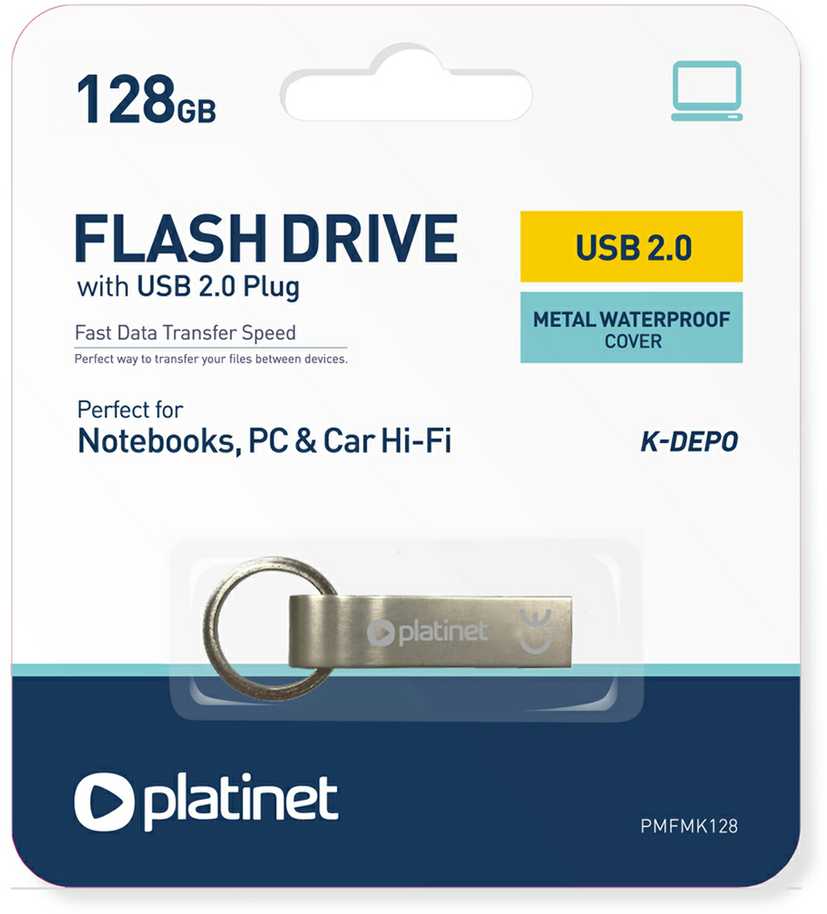 Atmintinė Platinet Metal Atsparus vandeniui 128GB USB 2.0