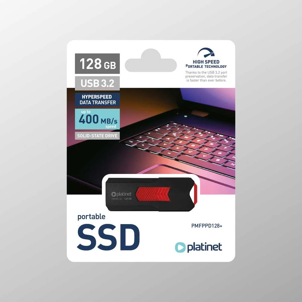 Atmintinė SSD Platinet USB 128GB (USB 3.2; 400MB/s)