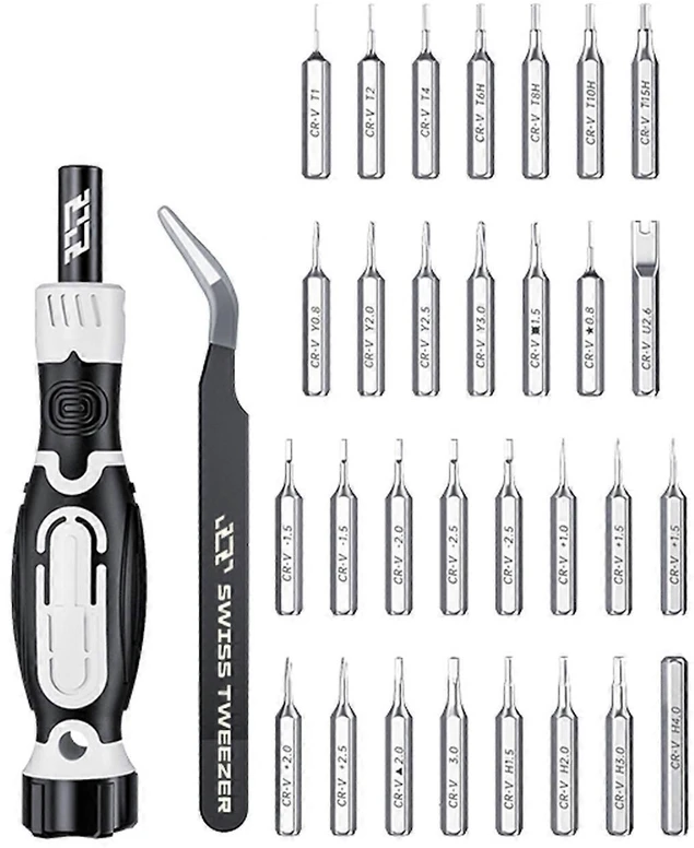 JAKEMY JM-8189A 32in1 atsuktuvas su tiksliais pincetais (juodas)