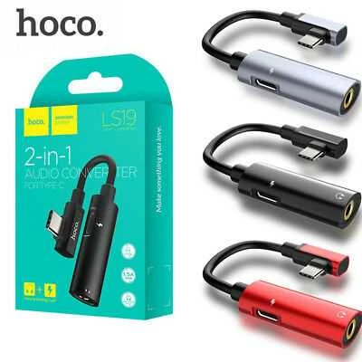 Audio adapteris Hoco LS19 Type-C 2in1 juodas