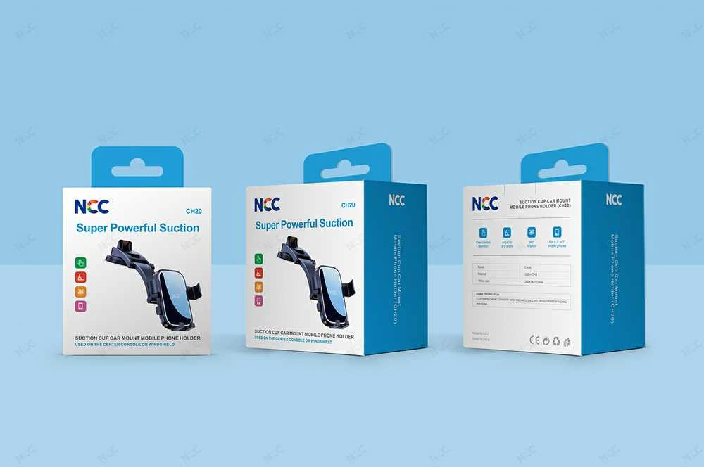 Automobilinis universalus telefono laikiklis NCC (CH20) tvirtinamas ant prietaisų skydelio juodas