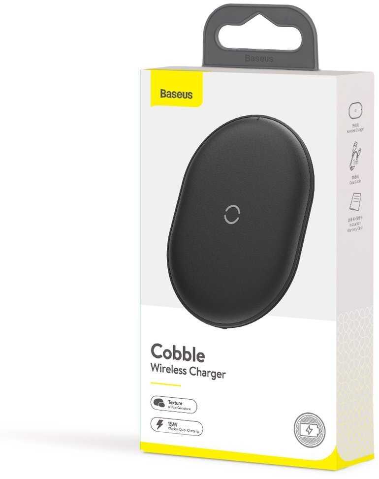 Belaidis indukcinis įkroviklis Baseus Cobble 15W - Juodas