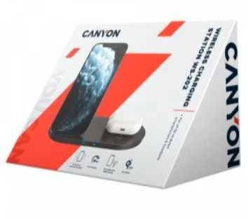 CANYON belaidis įkroviklis WS-202 10W 2in1 Juodas