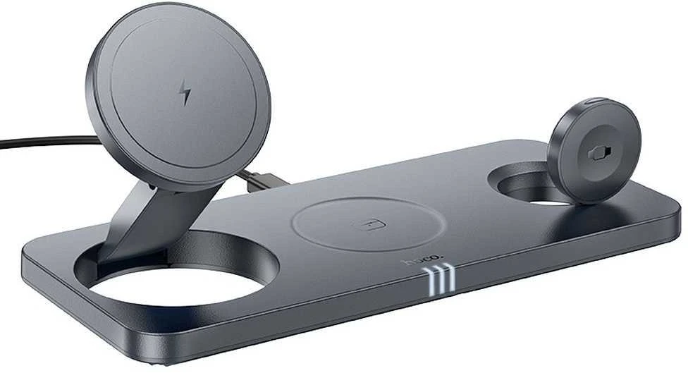 Belaidis įkroviklis Hoco 3in1 (CQ22) (MagSafe) (Phone;AirPods;Watch) 15W juodas