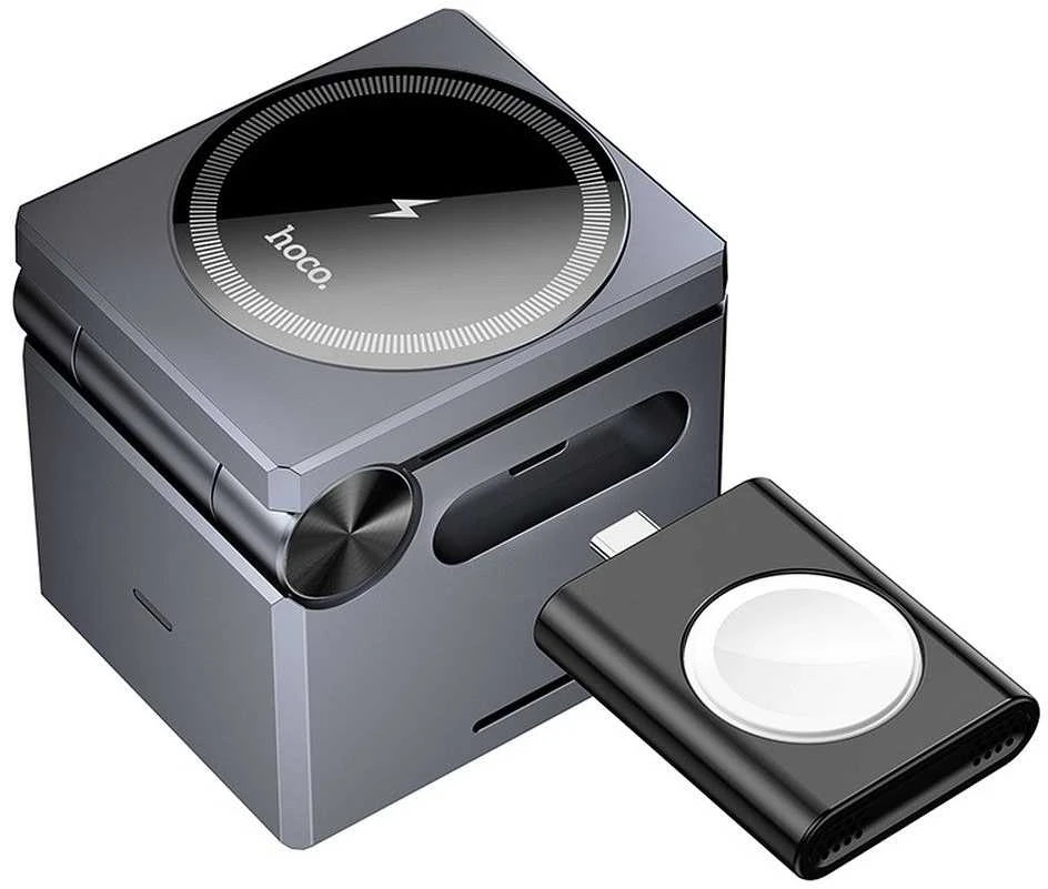 Belaidis įkroviklis Hoco 3in1 (CQ8) (MagSafe) (Phone; Pods; Watch) 15W juodas