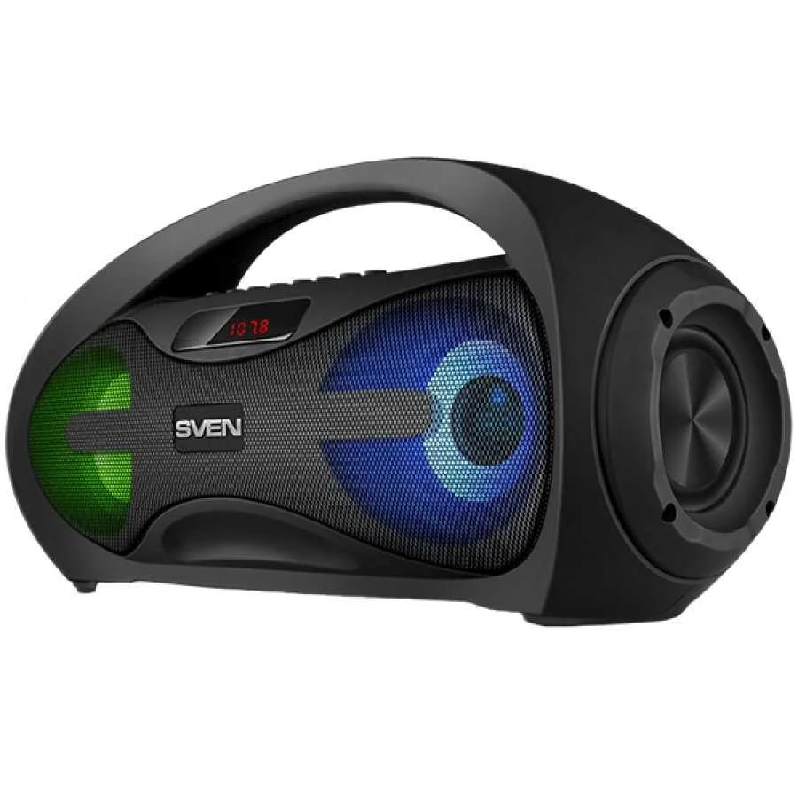 Garsiakalbis SVEN PS-425, juodas (12W, Bluetooth, FM, USB, Micro SD, LED-ekranas, 1500mA*h); SV-019624